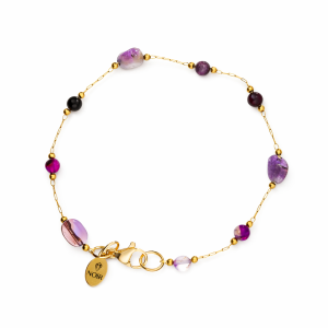 Bransoletka z kamieni naturalnych ametyst purpurowe marzenie