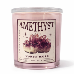 Świeca z ametystem lawenda wanilia – rytuał intuicji | NOiR