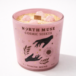Świeca rytualna COSMIC SEEKER – Mystic Rose z kwarcem różowym