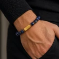 Bransoletka męska NOiR lapis lazuli i złoty hematyt – styl i pewność