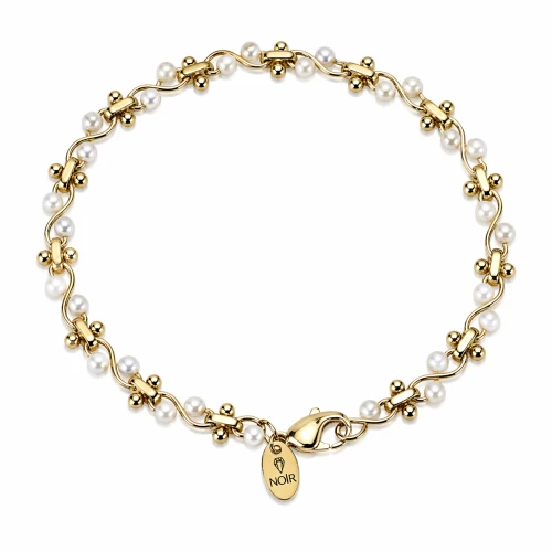 Bransoletka ślubna NOiR perły seashell i miedź – miłość i elegancja Bransoletka ślubna NOiR z pereł seashell i miedzi. Delikatna, elegancka biżuteria dla Panny Młodej, symbol miłości, harmonii i nowego początku.