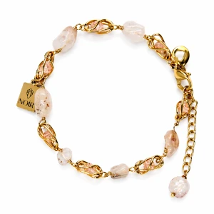 Bransoletka Miłość Wieczna - różowy kwarc z zawieszkami