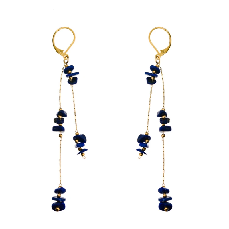 Kolczyki z kamienia naturalnego sodalit natural stone sodalite earrings