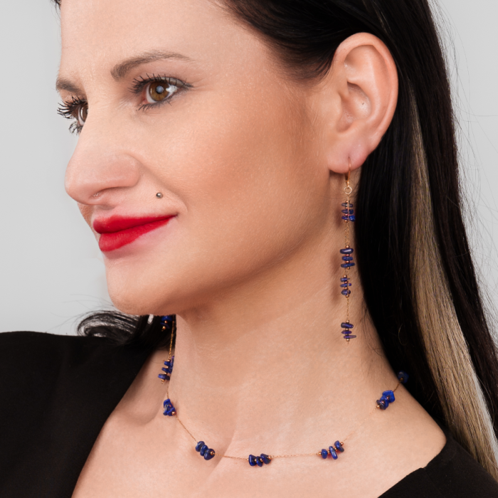 Naszyjnik z kamienia naturalnego sodalit natural stone sodalite necklace
