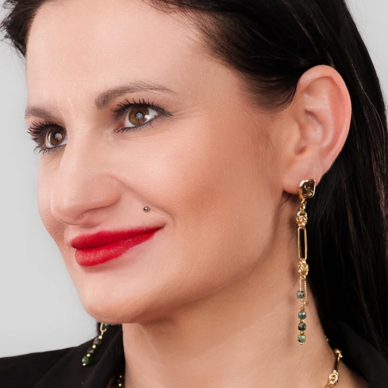 Szmaragdowa Elegancja kolczyki z kamieniem szlachetnym szmaragd