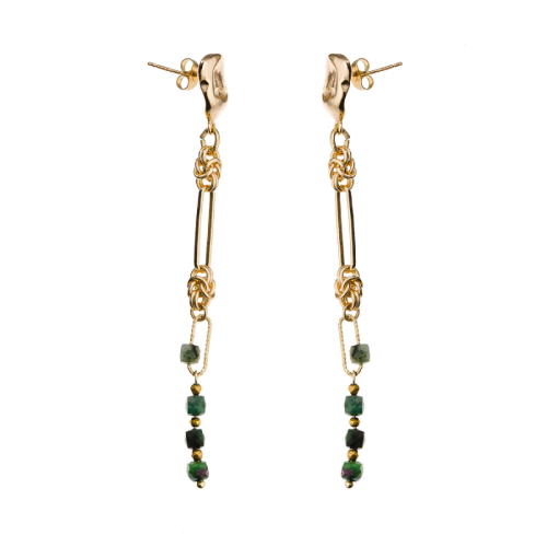 Szmaragdowa Elegancja kolczyki z kamieniem szlachetnym szmaragd