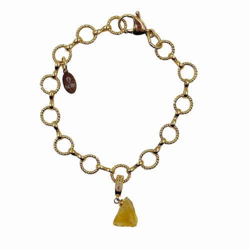 Bransoletka z zawieszką za kamieniem naturalnym cytryn