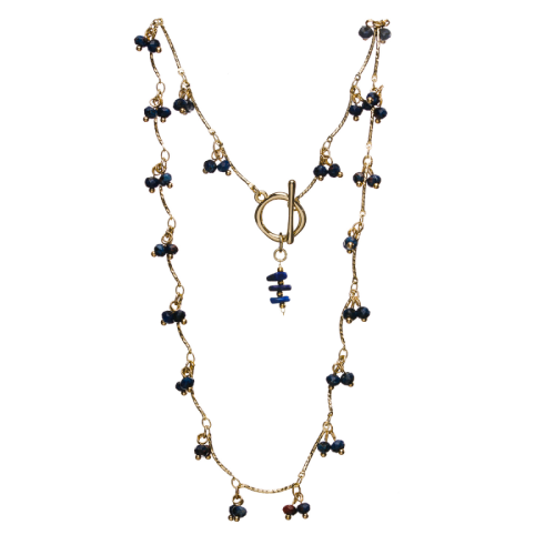 Sodalitowe Niebo naszyjnik z kamieni szlachetnych sodalit