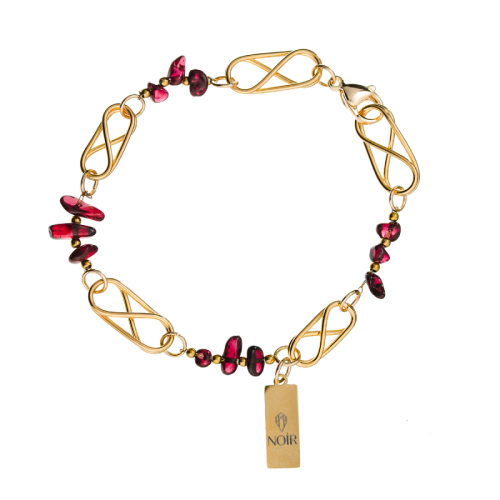 Płomień Granatowych Marzeń bransoletka z kamieni szlachetnych granat