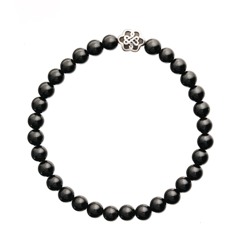 Dla niego męska bransoletka z kamieni szlachetnych czarny turmalin